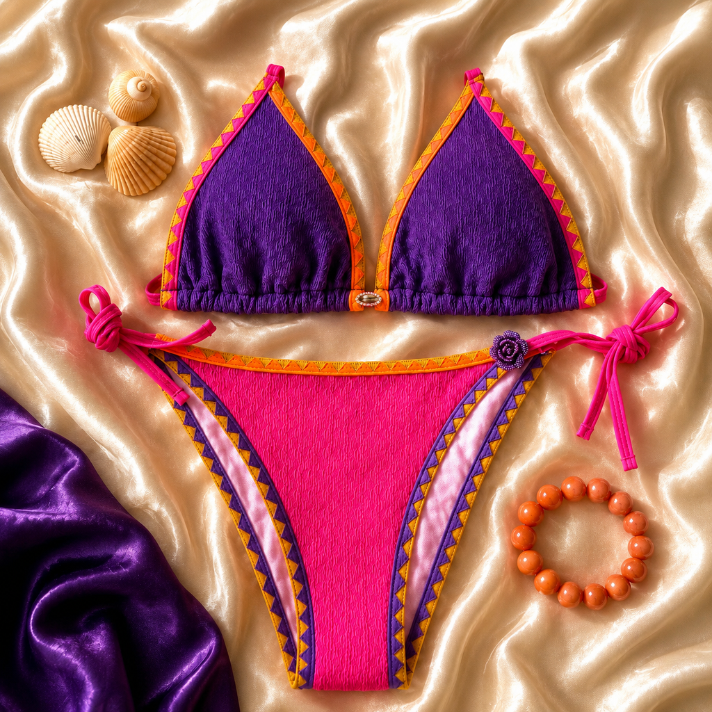 Electric Bloom & Purple Scarf