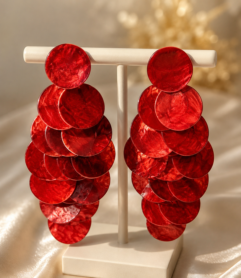 Strawberry Kiss ,Pink Tide & Cherry Glow Earrings